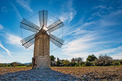 Mallorca Windmühle Gegenlicht